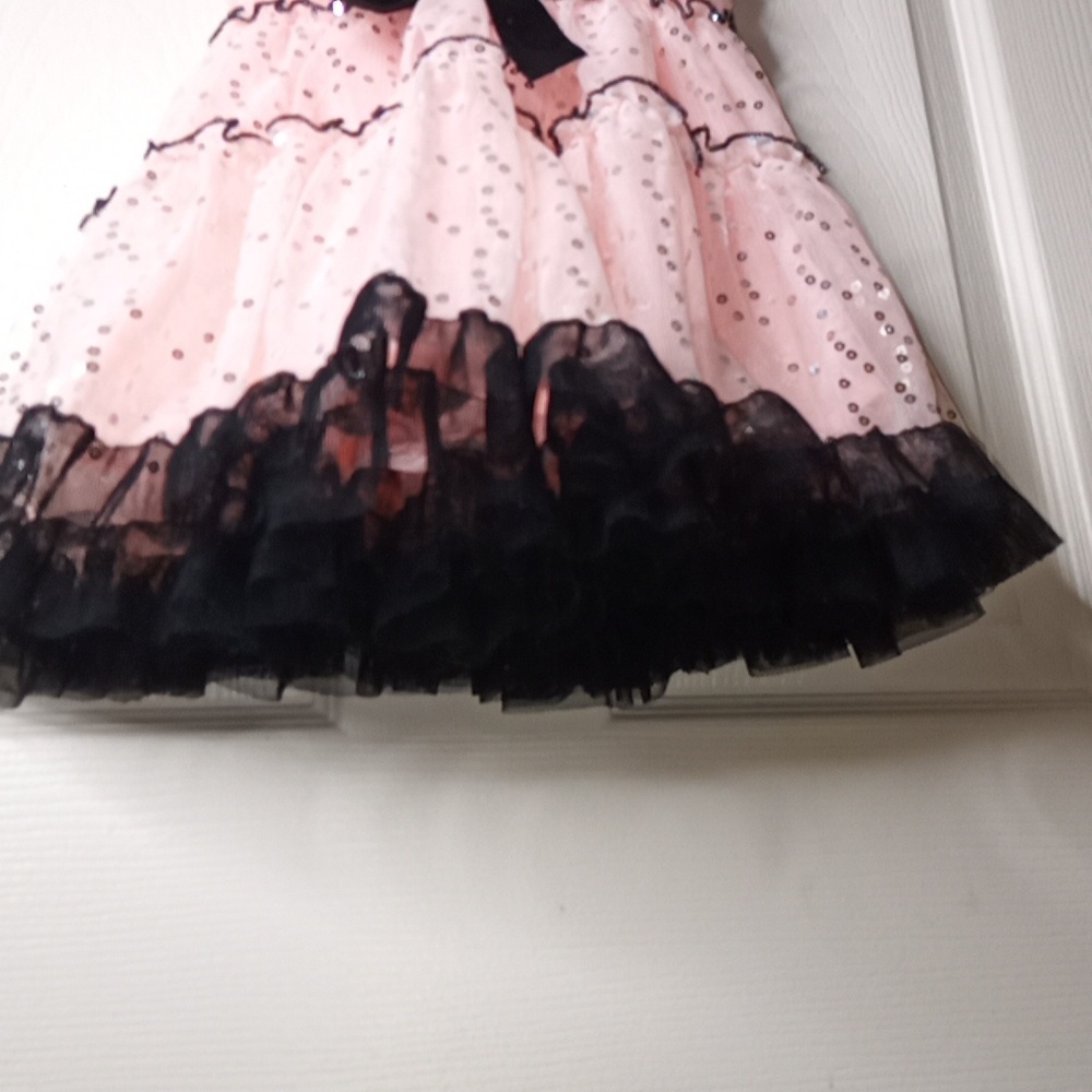 Girls Toddler Betsey Johnson Twirl Rosette Sequin Layered Dress Sz 4 - Picture 4 of 6